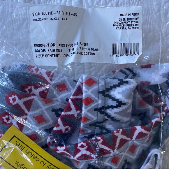 NWT The Company Store Holiday Pajamas Size 6-7 - Picture 5 of 5